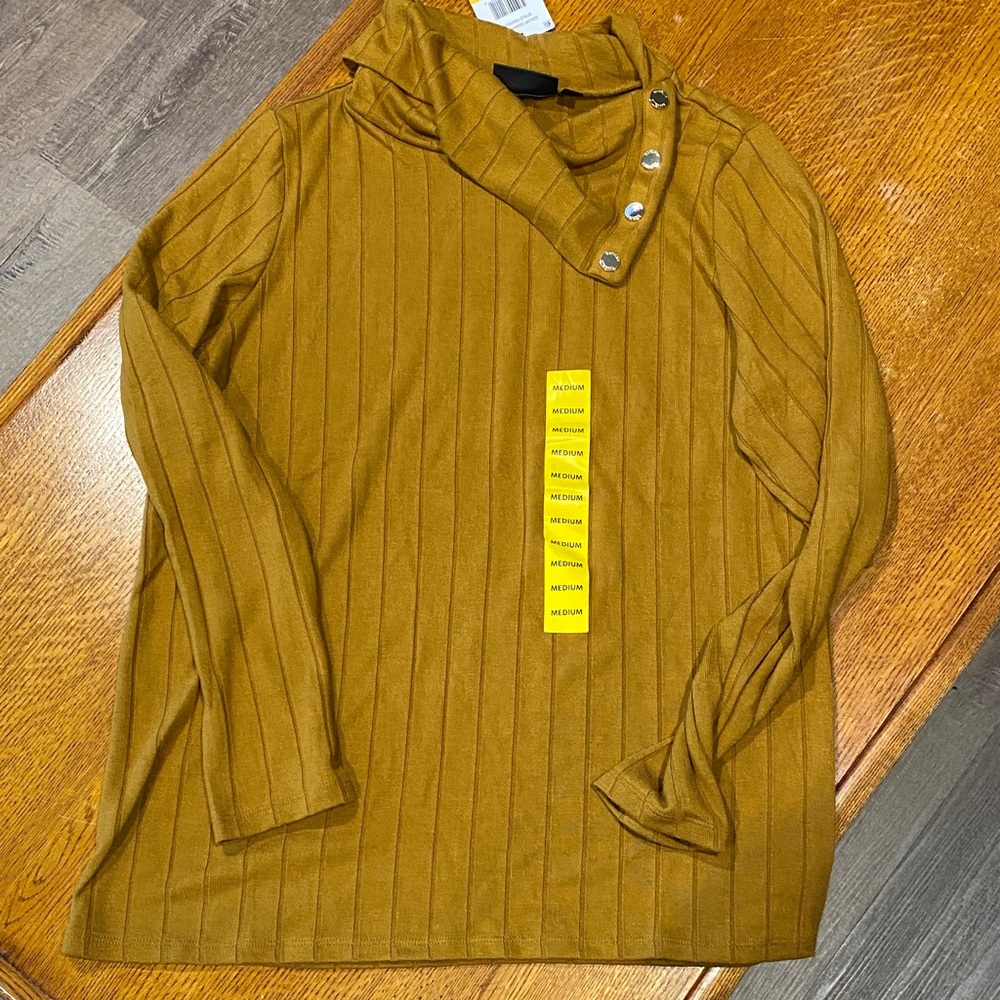 Rafaella Brown Cowl Neck Sweater Relaxed Fit Knit